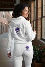 Load image into Gallery viewer, Purple White & Black Zipper Hoodie