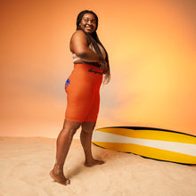 Load image into Gallery viewer, Orange & Blue Biker Shorts