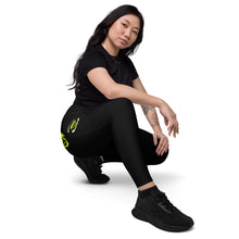 Load image into Gallery viewer, Black & Yellow Leggings with pockets