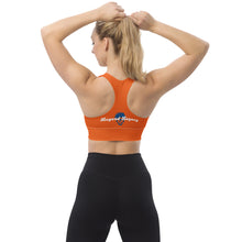 Load image into Gallery viewer, Orange & Blue Longline sports bra