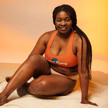 Load image into Gallery viewer, Orange & Blue Longline sports bra