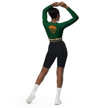 Load image into Gallery viewer, Green & Orange Long-sleeve crop top