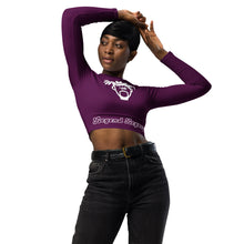 Load image into Gallery viewer, Purple long-sleeve crop top