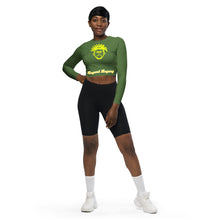 Load image into Gallery viewer, Green long-sleeve crop top