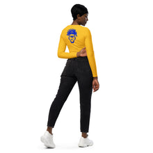 Load image into Gallery viewer, Blue & Yellow long-sleeve crop top