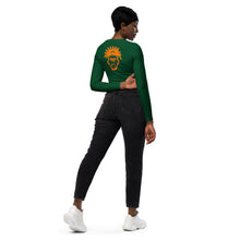 Load image into Gallery viewer, Green & Orange Long-sleeve crop top