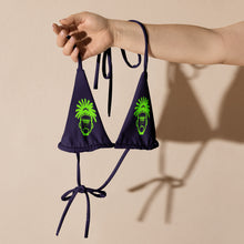 Load image into Gallery viewer, Purple & Green string bikini top