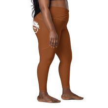 Load image into Gallery viewer, Brown & White Crossover leggings with pockets