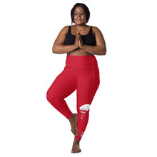 Load image into Gallery viewer, Red & White Onsite Legend Legacy Leggings with pockets