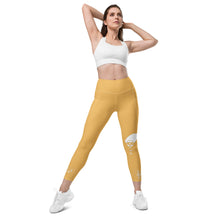 Load image into Gallery viewer, Gold & White Leggings with pockets