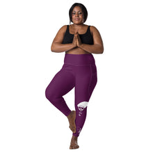 Load image into Gallery viewer, Tyrain Purple & White Leggings with pockets