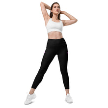 Load image into Gallery viewer, Black & Pink Leggings with pockets