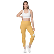 Load image into Gallery viewer, Gold & White Leggings with pockets