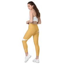 Load image into Gallery viewer, Gold & White Leggings with pockets