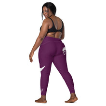Load image into Gallery viewer, Tyrain Purple & White Leggings with pockets