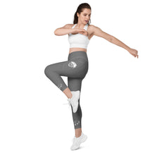 Load image into Gallery viewer, Grey & White Leggings with pockets