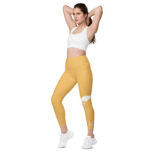 Load image into Gallery viewer, Gold & White Leggings with pockets