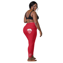 Load image into Gallery viewer, Red & White Onsite Legend Legacy Leggings with pockets