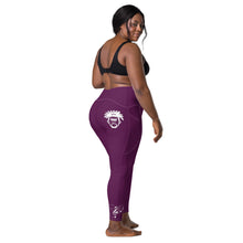 Load image into Gallery viewer, Tyrain Purple & White Leggings with pockets