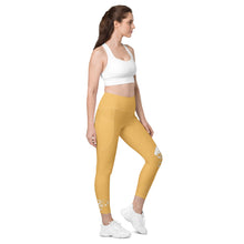 Load image into Gallery viewer, Gold & White Leggings with pockets