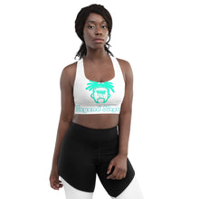 Load image into Gallery viewer, Legend Legacy White & Sea Green Longline Sports Bra