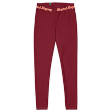 Load image into Gallery viewer, Legend Legacy Burgundy &amp; Orange Leggings
