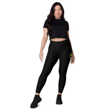 Load image into Gallery viewer, Black &amp; Yellow Leggings with pockets
