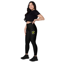 Load image into Gallery viewer, Black &amp; Yellow Leggings with pockets
