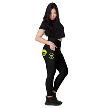 Load image into Gallery viewer, Black &amp; Yellow Leggings with pockets
