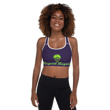 Load image into Gallery viewer, Purple &amp; Green Padded Sports Bra
