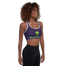 Load image into Gallery viewer, Purple &amp; Green Padded Sports Bra
