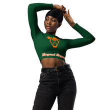 Load image into Gallery viewer, Green &amp; Orange Long-sleeve crop top
