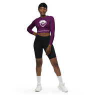 Purple long-sleeve crop top
