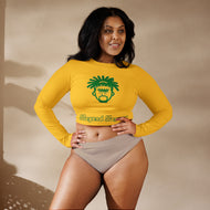Yellow long-sleeve crop top