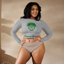Load image into Gallery viewer, Gray long-sleeve crop top
