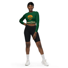 Load image into Gallery viewer, Green &amp; Orange Long-sleeve crop top
