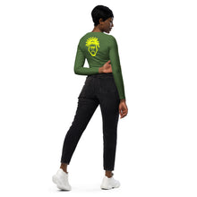 Load image into Gallery viewer, Green long-sleeve crop top
