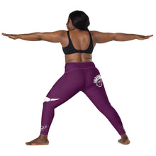Load image into Gallery viewer, Tyrain Purple &amp; White Leggings with pockets
