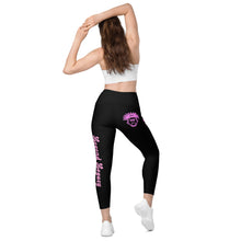 Load image into Gallery viewer, Black &amp; Pink Leggings with pockets
