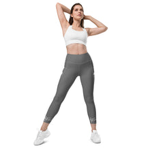 Load image into Gallery viewer, Grey &amp; White Leggings with pockets
