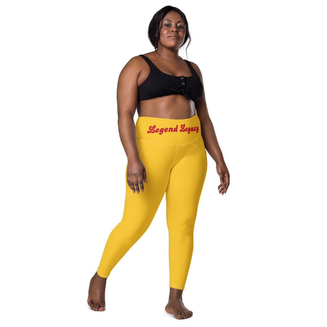 Legend Legacy Yellow & Red Leggings with pockets