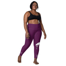 Load image into Gallery viewer, Tyrain Purple &amp; White Leggings with pockets
