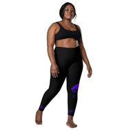 Black & Purple Leggings with pockets
