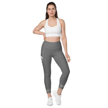 Load image into Gallery viewer, Grey &amp; White Leggings with pockets
