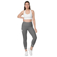 Grey & White Leggings with pockets