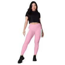 Load image into Gallery viewer, Pink &amp; White Leggings with pockets
