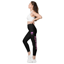 Load image into Gallery viewer, Black &amp; Pink Leggings with pockets
