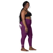 Load image into Gallery viewer, Tyrain Purple &amp; White Leggings with pockets

