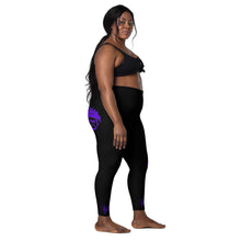 Load image into Gallery viewer, Black &amp; Purple Leggings with pockets
