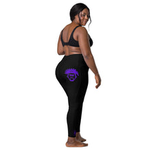Load image into Gallery viewer, Black &amp; Purple Leggings with pockets
